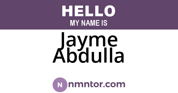 Jayme Abdulla