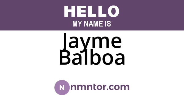Jayme Balboa