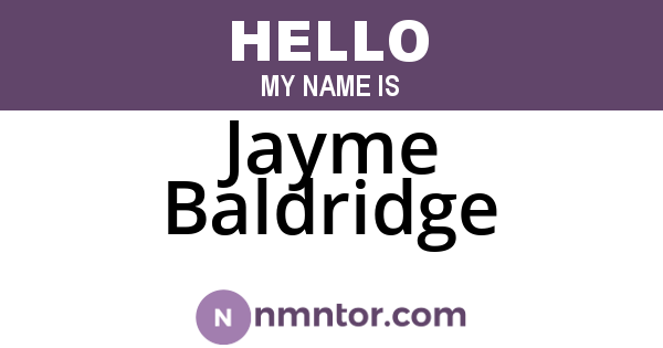 Jayme Baldridge