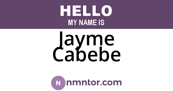 Jayme Cabebe