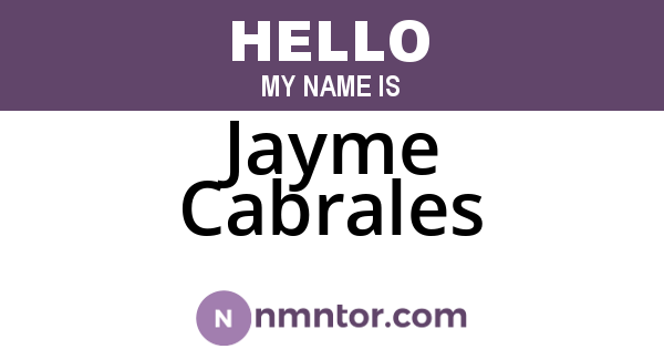 Jayme Cabrales