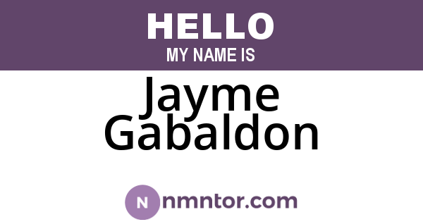 Jayme Gabaldon