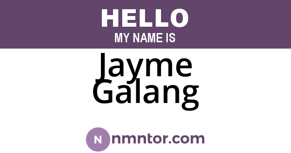 Jayme Galang