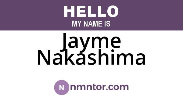 Jayme Nakashima