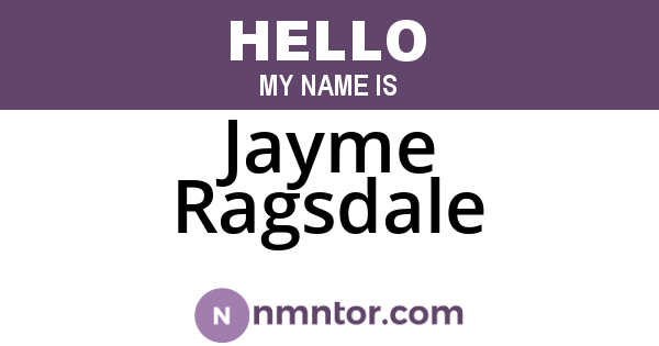 Jayme Ragsdale