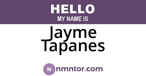 Jayme Tapanes