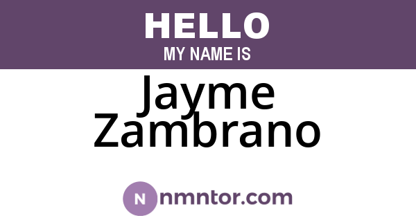 Jayme Zambrano