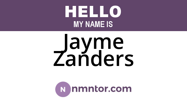 Jayme Zanders