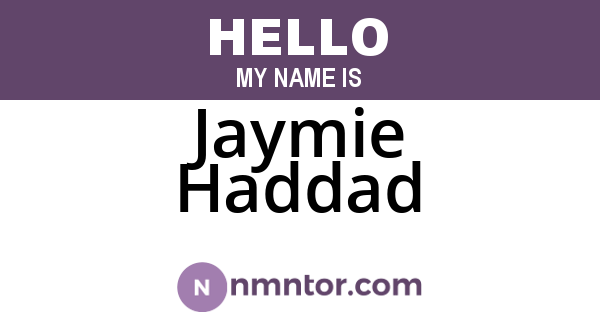 Jaymie Haddad