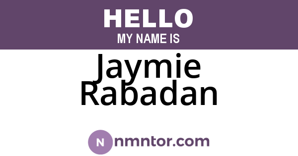 Jaymie Rabadan