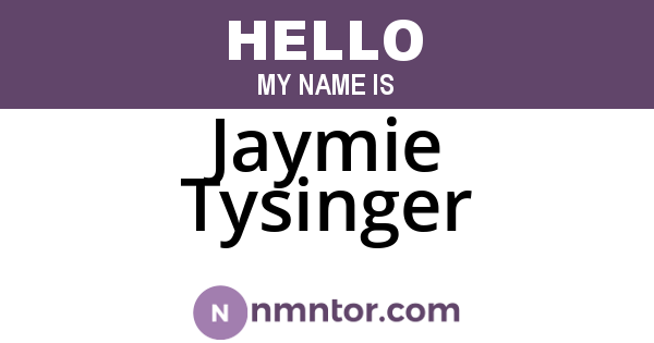 Jaymie Tysinger
