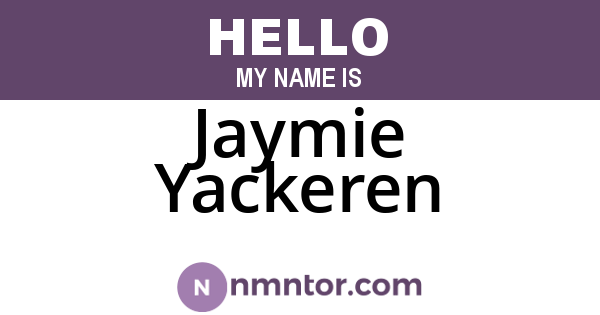 Jaymie Yackeren