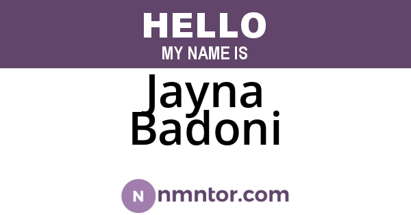 Jayna Badoni
