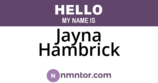 Jayna Hambrick