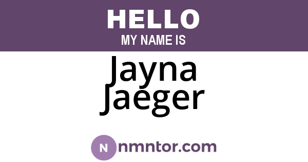 Jayna Jaeger