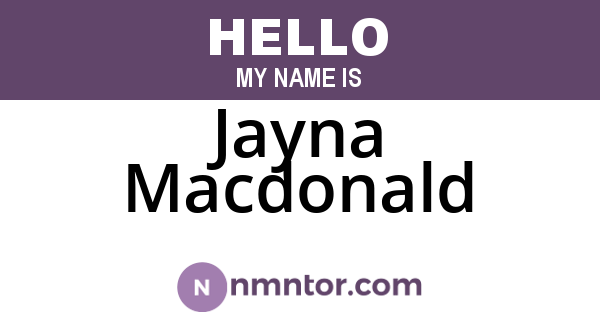 Jayna Macdonald