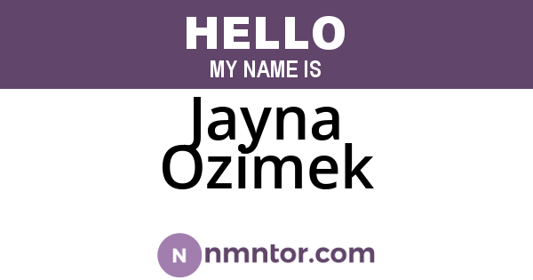 Jayna Ozimek