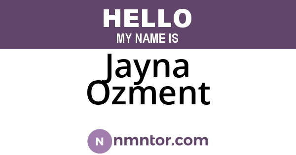 Jayna Ozment