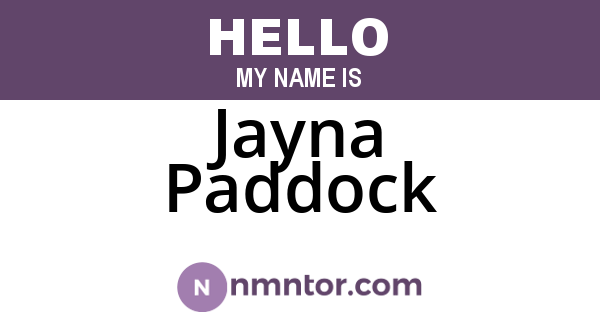 Jayna Paddock