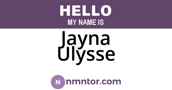 Jayna Ulysse