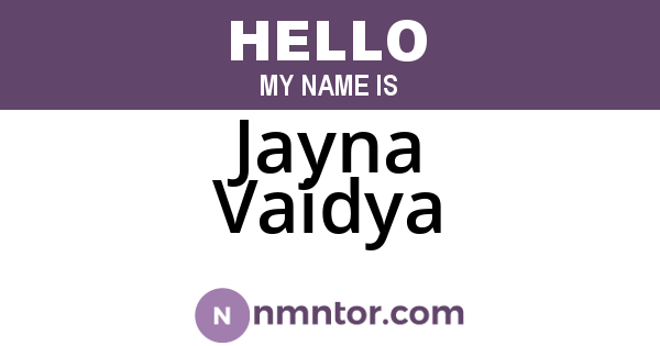 Jayna Vaidya