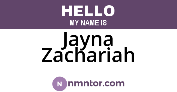 Jayna Zachariah