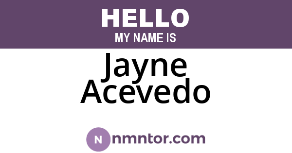 Jayne Acevedo