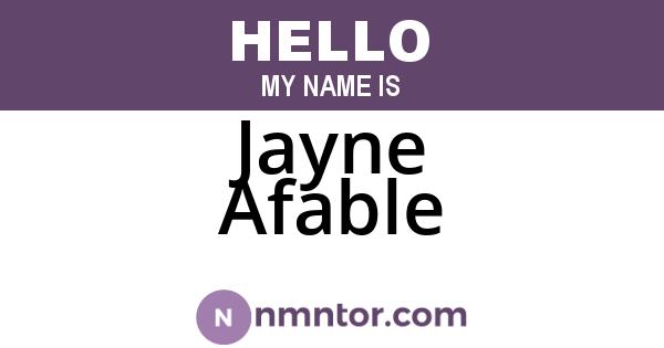 Jayne Afable