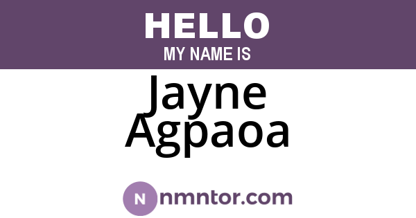 Jayne Agpaoa