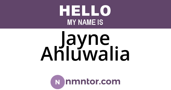 Jayne Ahluwalia