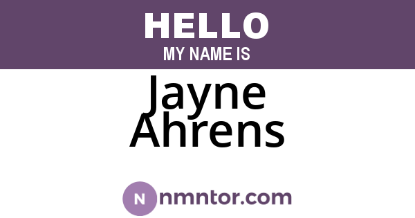 Jayne Ahrens