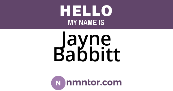 Jayne Babbitt