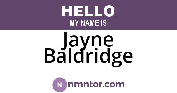 Jayne Baldridge