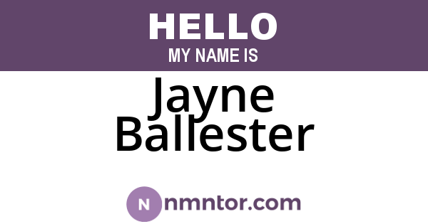 Jayne Ballester