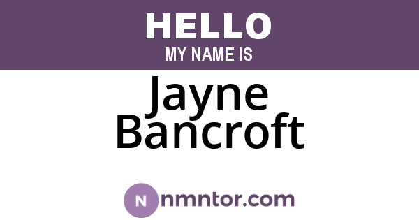 Jayne Bancroft