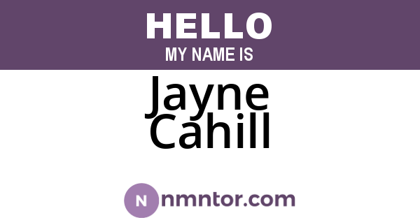 Jayne Cahill