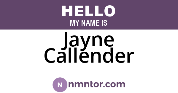 Jayne Callender