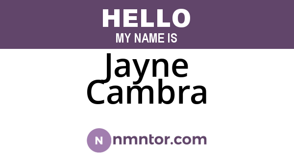 Jayne Cambra