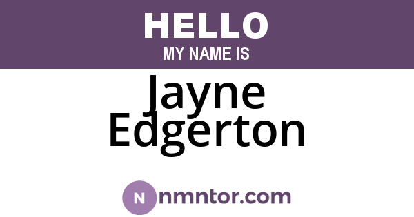 Jayne Edgerton