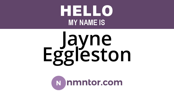 Jayne Eggleston