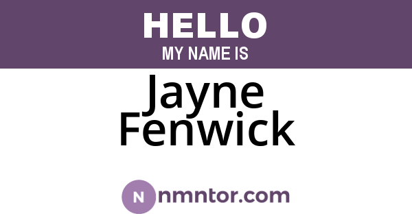 Jayne Fenwick
