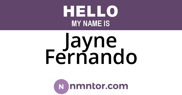 Jayne Fernando