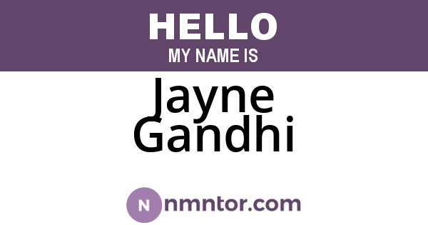 Jayne Gandhi