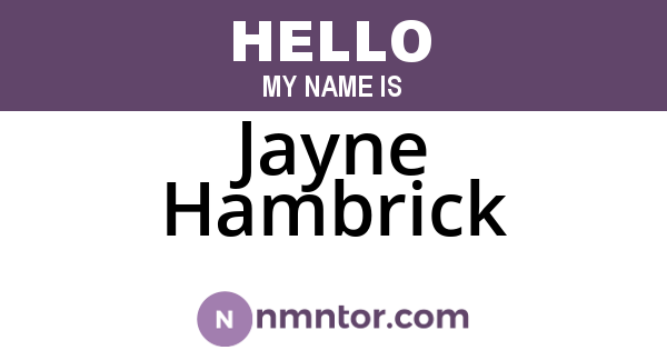 Jayne Hambrick