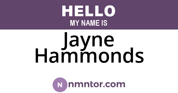 Jayne Hammonds