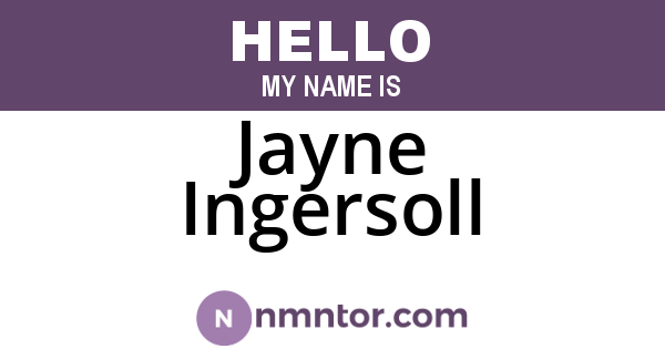 Jayne Ingersoll