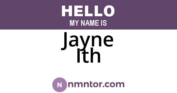 Jayne Ith