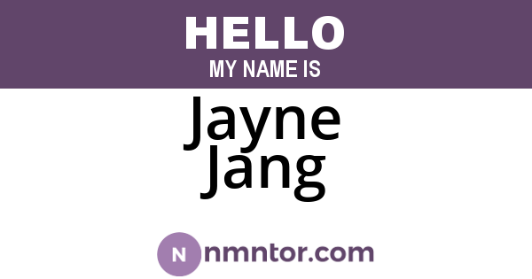 Jayne Jang