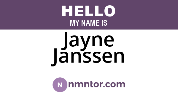 Jayne Janssen