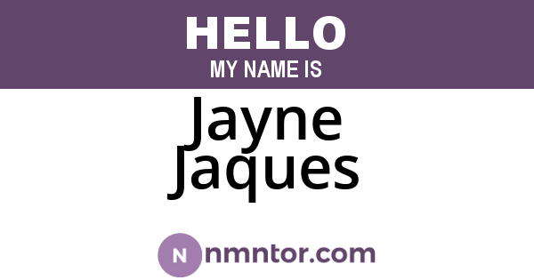 Jayne Jaques